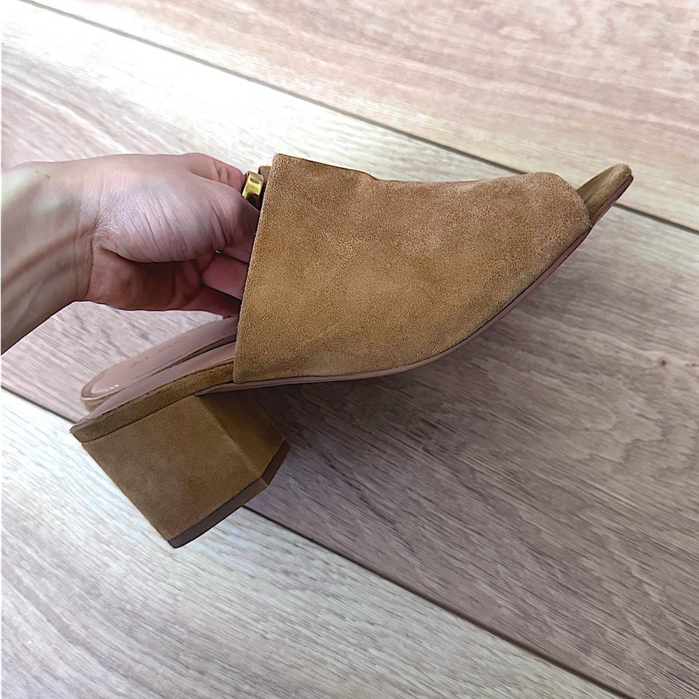 Aldo Alaska Tan Suede Block Heel